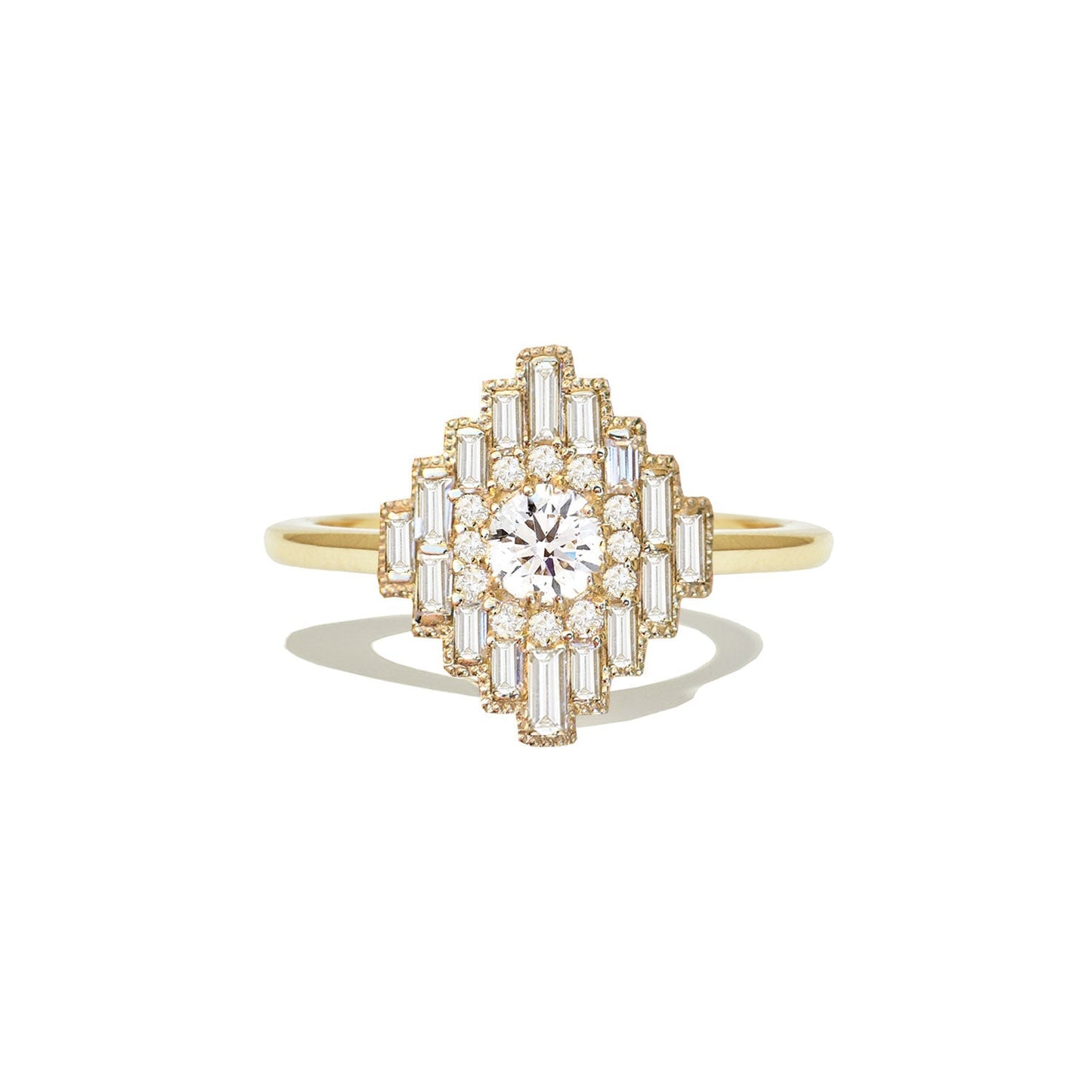 Marquise Shaped Three Stone Lab Grown Diamond Engagement Ring