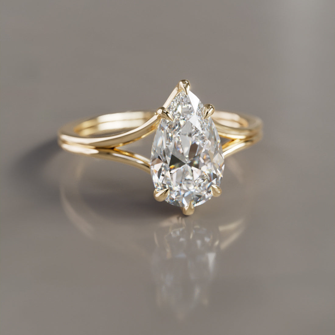 Marquise Shaped Three Stone Lab Grown Diamond Engagement Ring