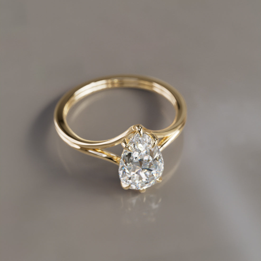 Marquise Shaped Three Stone Lab Grown Diamond Engagement Ring